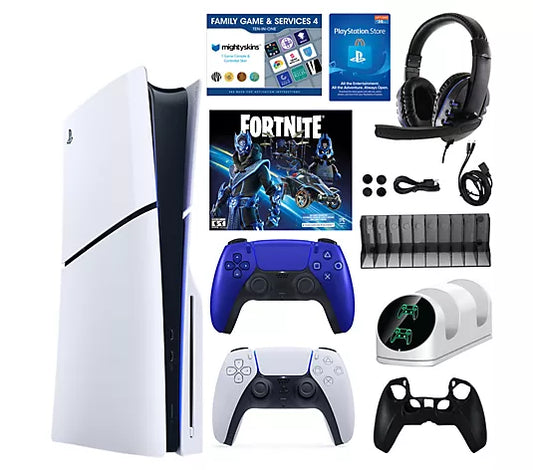 💝SOON TO BE SOLD OUT, Black Friday Sale Price✨💥PS5 Slim 1TB Disc or Digital Console with Fortnite Accs & 2 Controllers